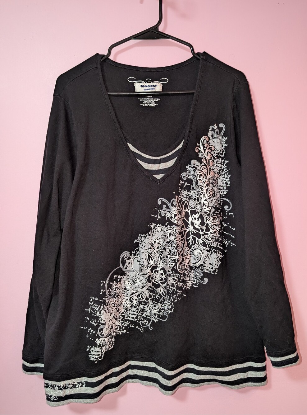 Y2K Maxim Metallic Floral Long Sleeve